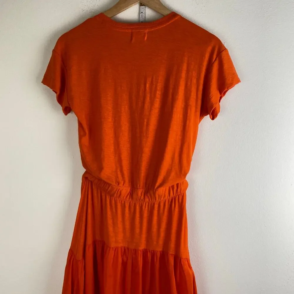 Nation LTD Azalia Midi Dress Carrot Orange Short Sleeve XS - Picture 9 of 14